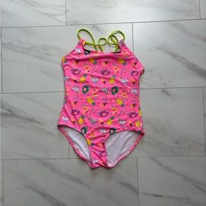 Kohl's Neon Pink Pineapple & Float One-Piece Swimsuit